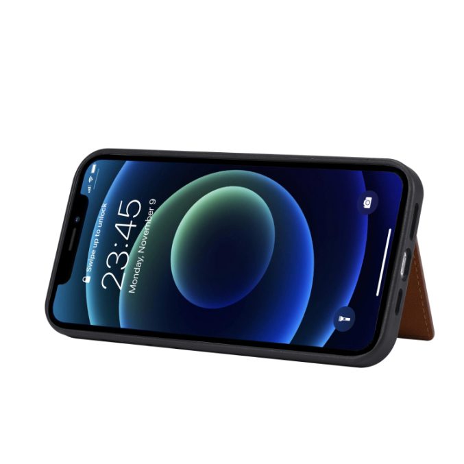 TPU + PU -veske med holder og kortspor til iPhone 13 Pro - Bilde 12