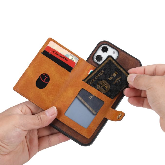 TPU + PU -veske med holder og kortspor til iPhone 13 Pro - Bilde 13