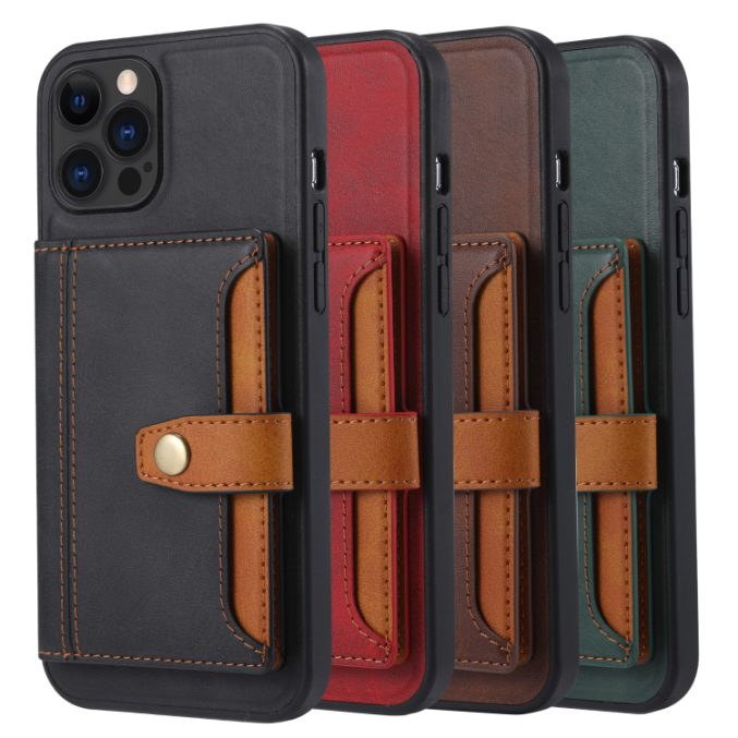 TPU + PU -veske med holder og kortspor til iPhone 13 Pro - Bilde 2