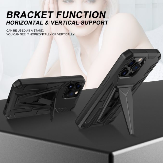 Armor PC + TPU støtsikker deksel med holder til iPhone 13 Pro Max - Bilde 2