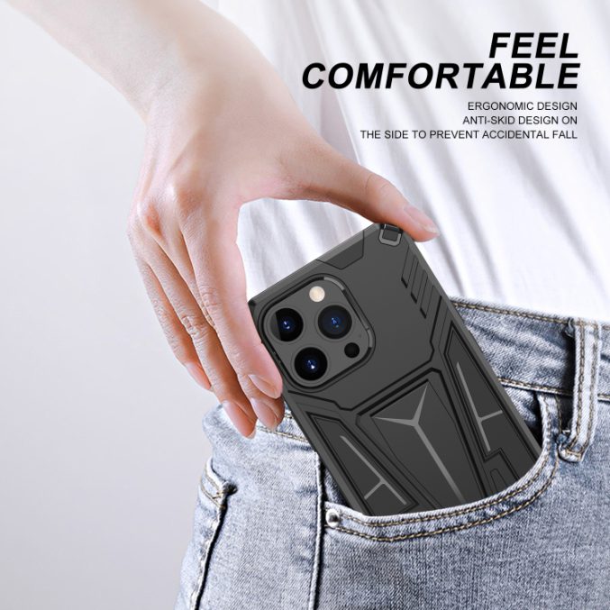 Armor PC + TPU støtsikker deksel med holder til iPhone 13 Pro Max - Bilde 7