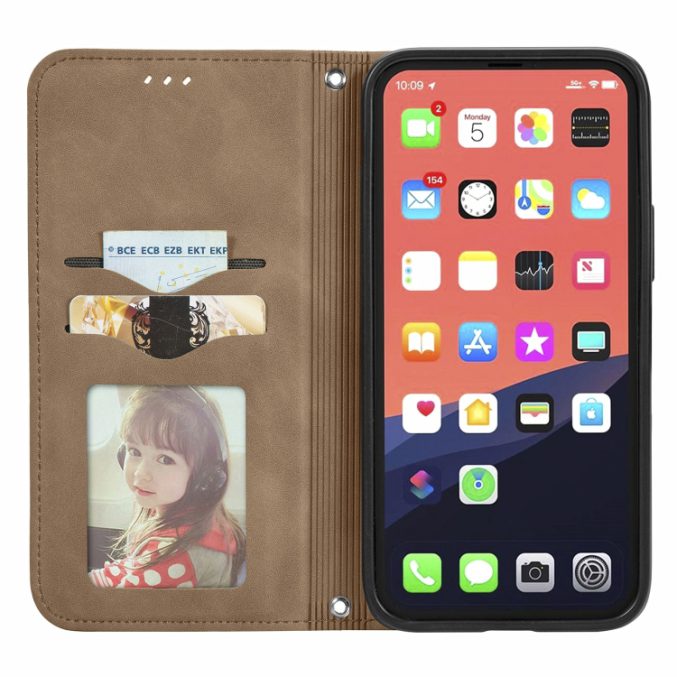 Bæreveske i retro skinn til iPhone 13 Pro Max - Bilde 45