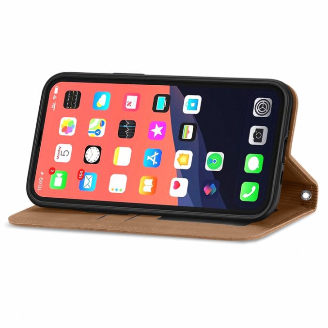 Bæreveske i retro skinn til iPhone 13 Pro Max - Bilde 46