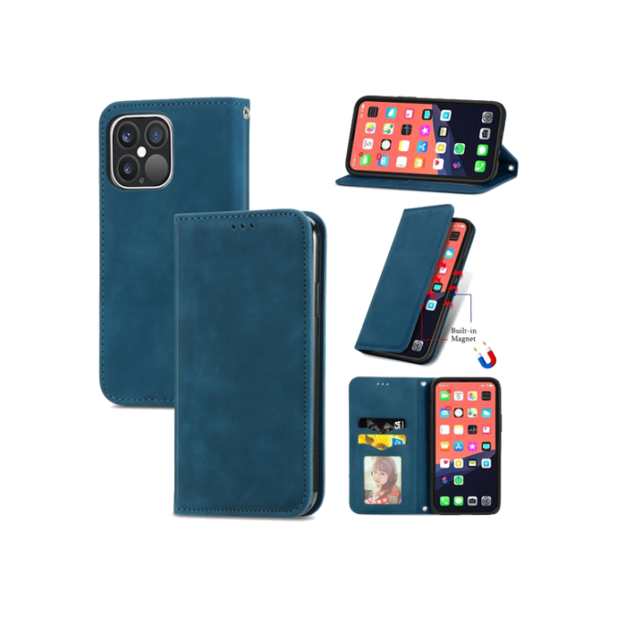 Bæreveske i retro skinn til iPhone 13 Pro Max