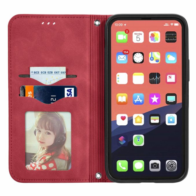 Bæreveske i retro skinn til iPhone 13 Pro Max - Bilde 5