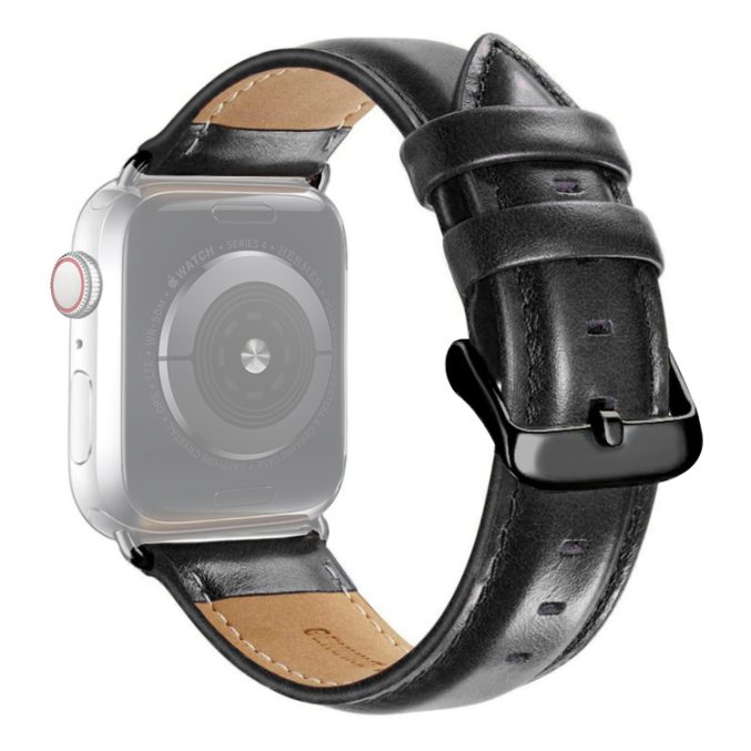 Klokkereim av lær med sort spenne til Apple Watch Ultra 49 / 45 / 44 mm - Bilde 16