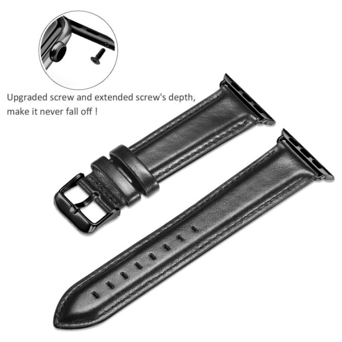 Klokkereim av lær med sort spenne til Apple Watch Ultra 49 / 45 / 44 mm - Bilde 18