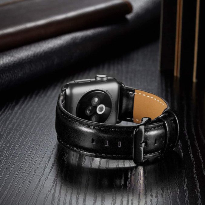 Klokkereim av lær med sort spenne til Apple Watch Ultra 49 / 45 / 44 mm - Bilde 19