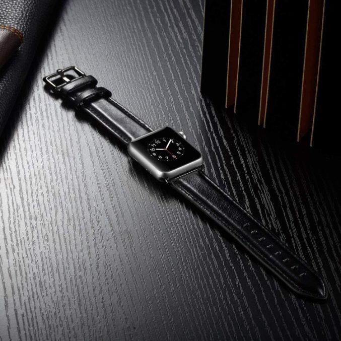 Klokkereim av lær med sort spenne til Apple Watch Ultra 49 / 45 / 44 mm - Bilde 20