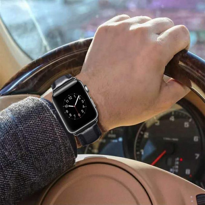 Klokkereim av lær med sort spenne til Apple Watch Ultra 49 / 45 / 44 mm - Bilde 21
