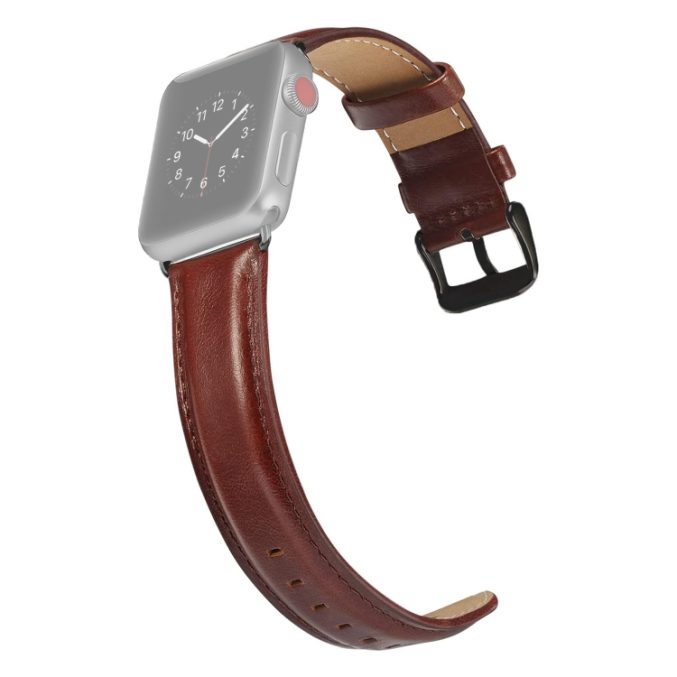 Klokkereim av lær med sort spenne til Apple Watch Ultra 49 / 45 / 44 mm - Bilde 4