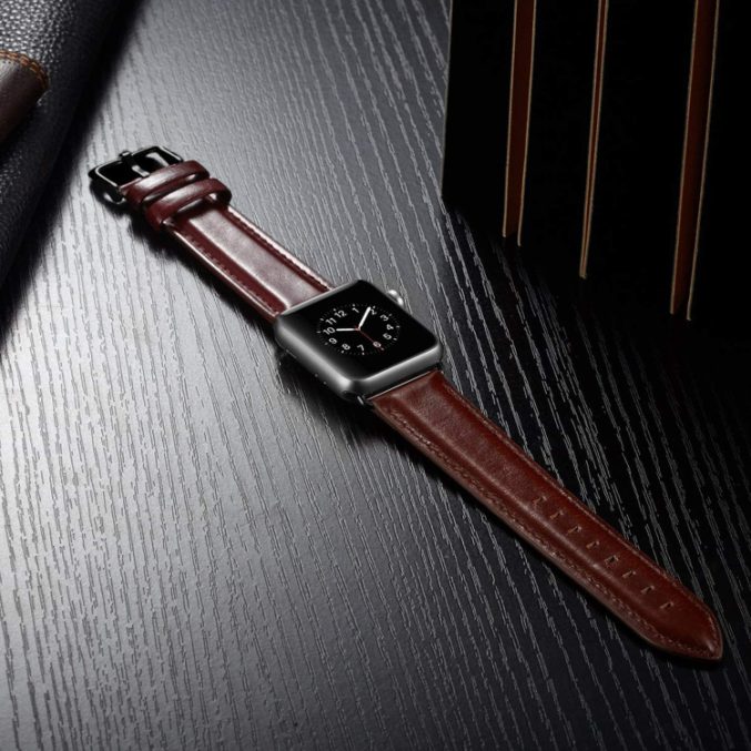 Klokkereim av lær med sort spenne til Apple Watch Ultra 49 / 45 / 44 mm - Bilde 7
