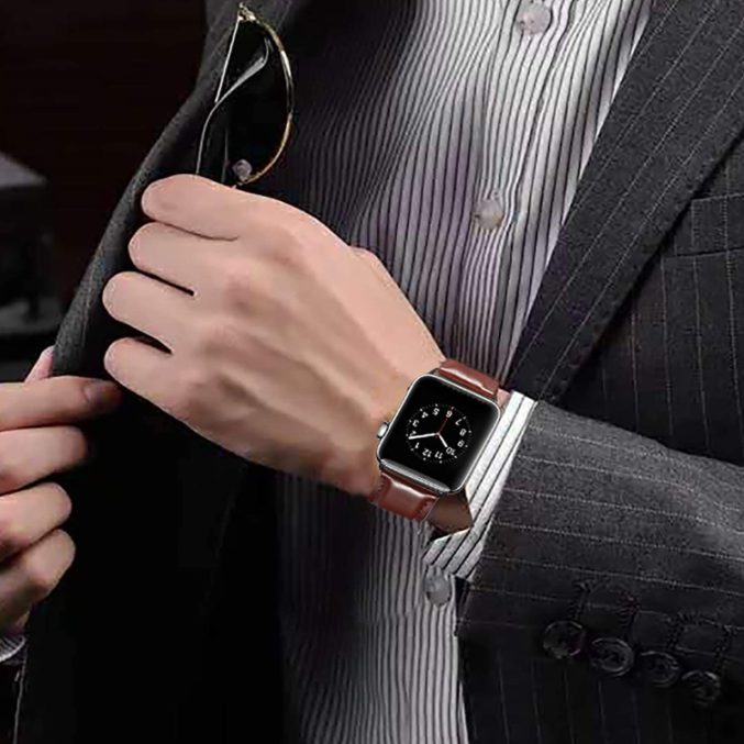 Klokkereim av lær med sort spenne til Apple Watch Ultra 49 / 45 / 44 mm - Bilde 8