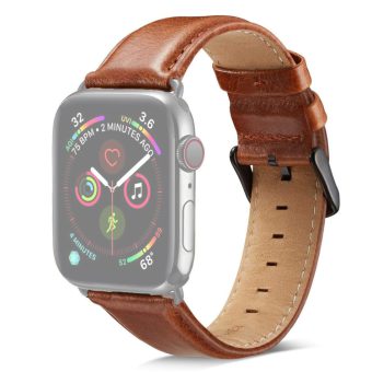 Klokkereim av lær med sort spenne til Apple Watch Ultra 49 / 45 / 44 mm - Brun