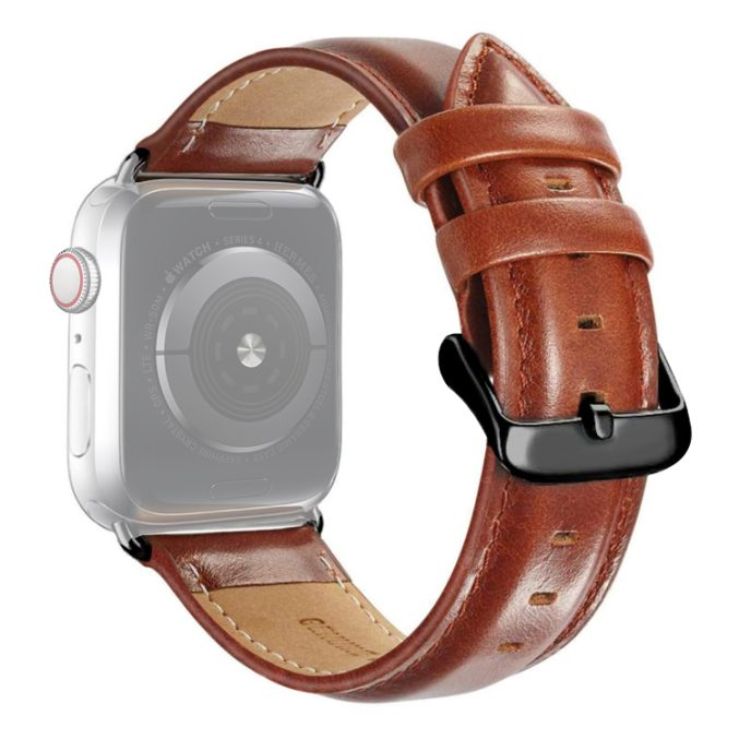 Klokkereim av lær med sort spenne til Apple Watch Ultra 49 / 45 / 44 mm - Bilde 11