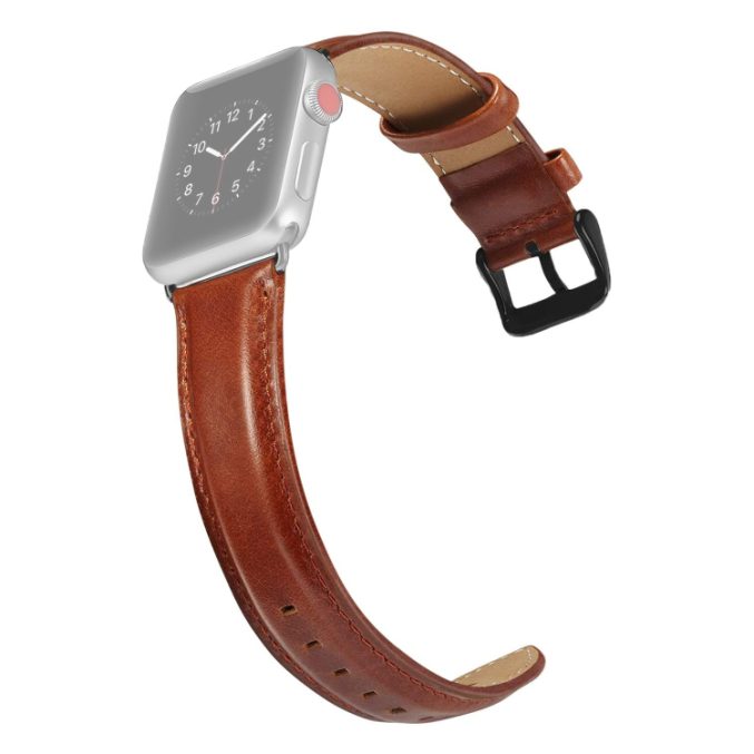 Klokkereim av lær med sort spenne til Apple Watch Ultra 49 / 45 / 44 mm - Bilde 12