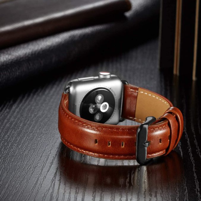Klokkereim av lær med sort spenne til Apple Watch Ultra 49 / 45 / 44 mm - Bilde 14