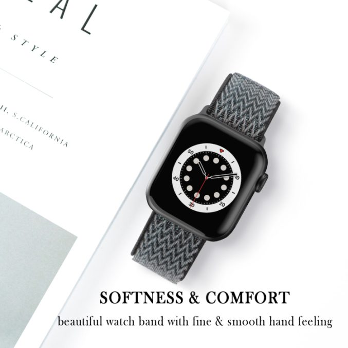Justerbar tekstur klokkereim av nylon til Apple Watch Ultra 49 / 45 / 44  mm - Bilde 42