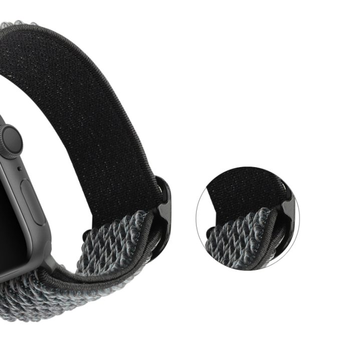 Justerbar tekstur klokkereim av nylon til Apple Watch Ultra 49 / 45 / 44  mm - Bilde 44