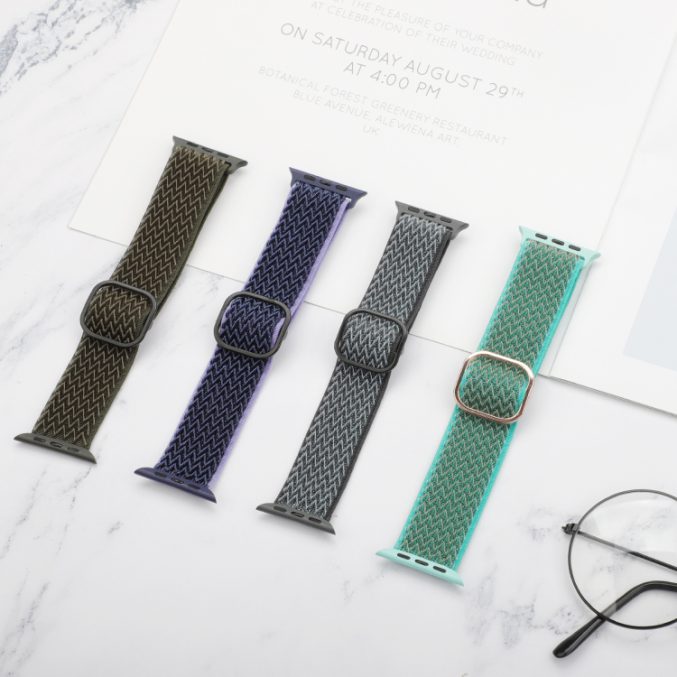 Justerbar tekstur klokkereim av nylon til Apple Watch Ultra 49 / 45 / 44  mm - Bilde 46