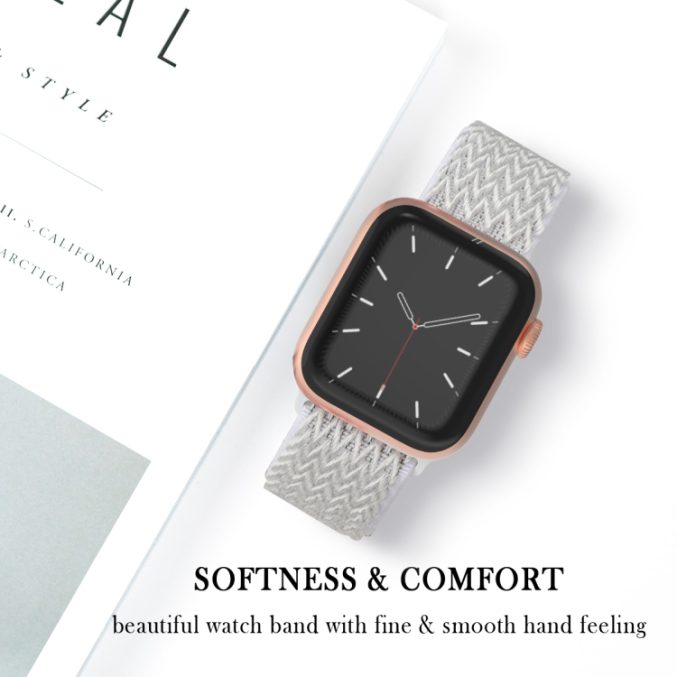 Justerbar tekstur klokkereim av nylon til Apple Watch Ultra 49 / 45 / 44  mm - Bilde 37