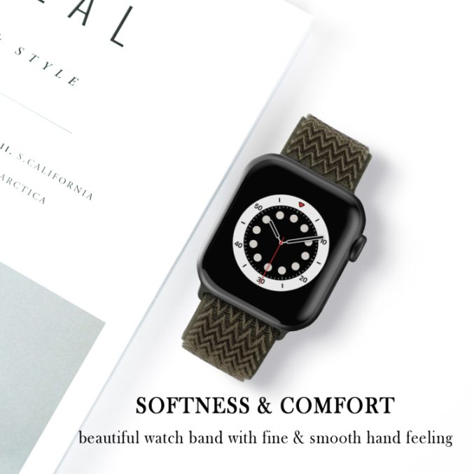 Justerbar tekstur klokkereim av nylon til Apple Watch Ultra 49 / 45 / 44  mm - Bilde 33
