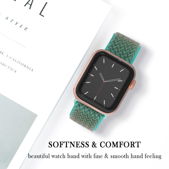 Justerbar tekstur klokkereim av nylon til Apple Watch Ultra 49 / 45 / 44  mm - Bilde 28