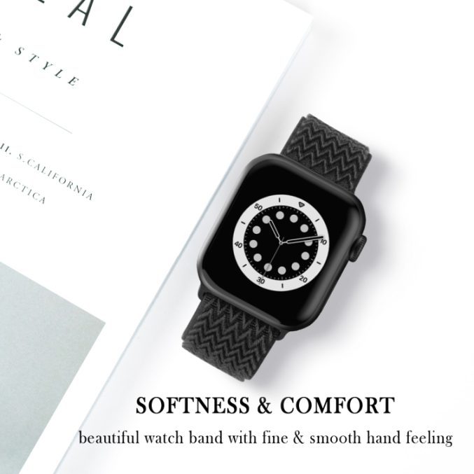 Justerbar tekstur klokkereim av nylon til Apple Watch Ultra 49 / 45 / 44  mm - Bilde 23