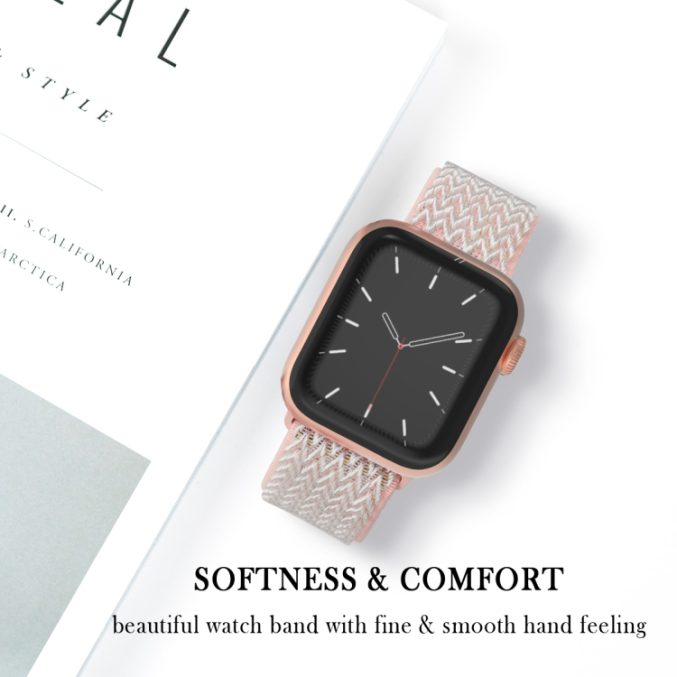 Justerbar tekstur klokkereim av nylon til Apple Watch Ultra 49 / 45 / 44  mm - Bilde 18