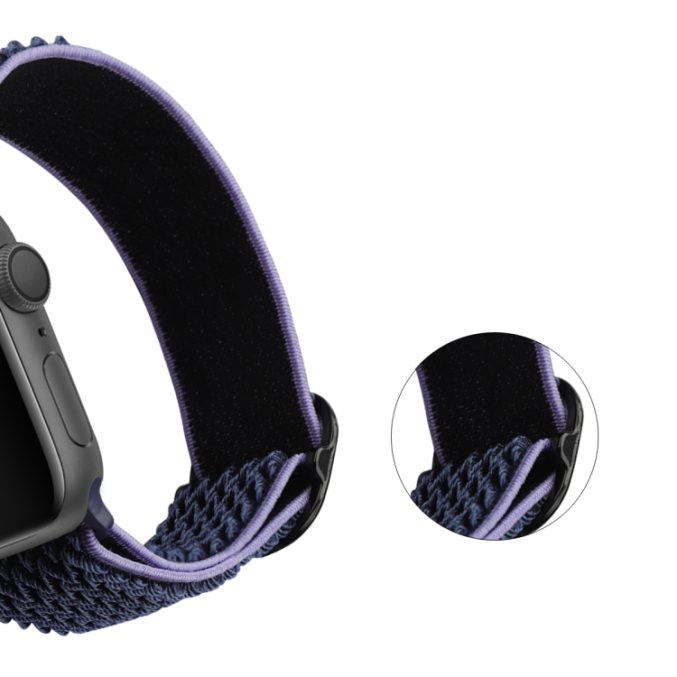 Justerbar tekstur klokkereim av nylon til Apple Watch Ultra 49 / 45 / 44  mm - Bilde 15