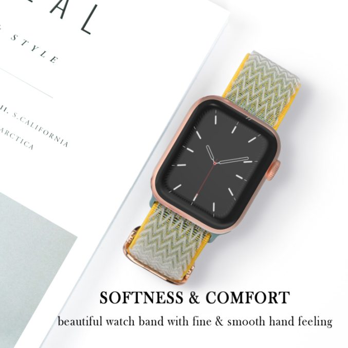 Justerbar tekstur klokkereim av nylon til Apple Watch Ultra 49 / 45 / 44  mm - Bilde 8