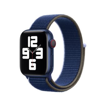 Vevet nylon klokkereim med borrelås For Apple Watch Ultra 49 / 45 / 44  mm (Nye farger) - Blå / oliven
