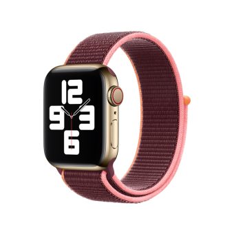 Vevet nylon klokkereim med borrelås For Apple Watch Ultra 49 / 45 / 44  mm (Nye farger) - Plomme