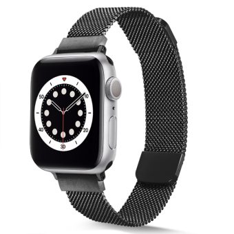Smal klokkereim med dobbel magnetlås til Apple Watch Ultra 49 / 45 / 44  mm - Sort