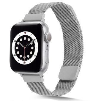 Smal klokkereim med dobbel magnetlås til Apple Watch Ultra 49 / 45 / 44  mm - Sølv