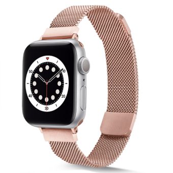 Smal klokkereim med dobbel magnetlås til Apple Watch Ultra 49 / 45 / 44  mm - Rose Gull