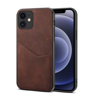 Beskyttelsesdeksel med kortspor for iPhone 12 / 12 Pro - Brun