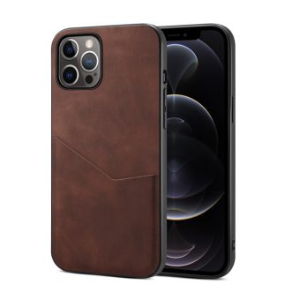 Beskyttelsesdeksel med kortspor for iPhone 12 Pro Max - Brun