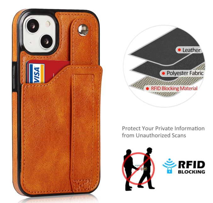Deksel med kortspor og fingerstrap til iPhone 14 - Bilde 13