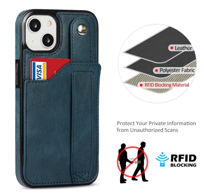Deksel med kortspor og fingerstrap til iPhone 14 - Bilde 20