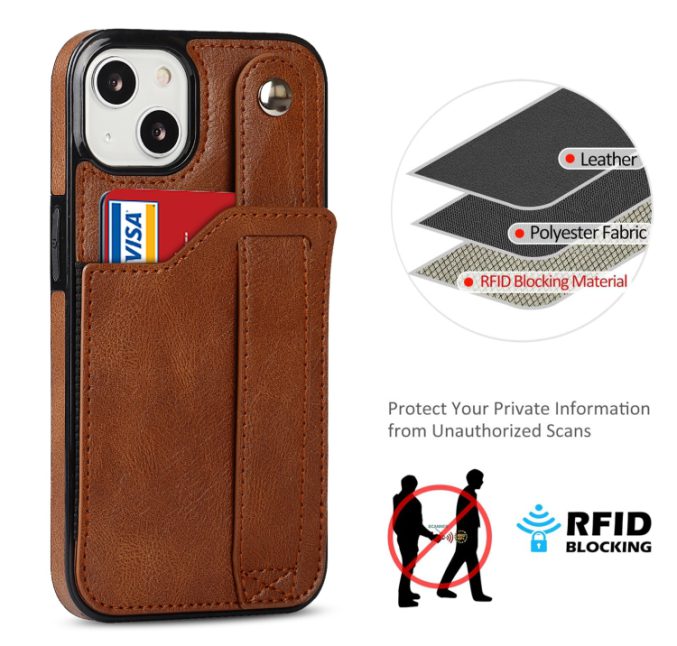 Deksel med kortspor og fingerstrap til iPhone 14 - Bilde 6