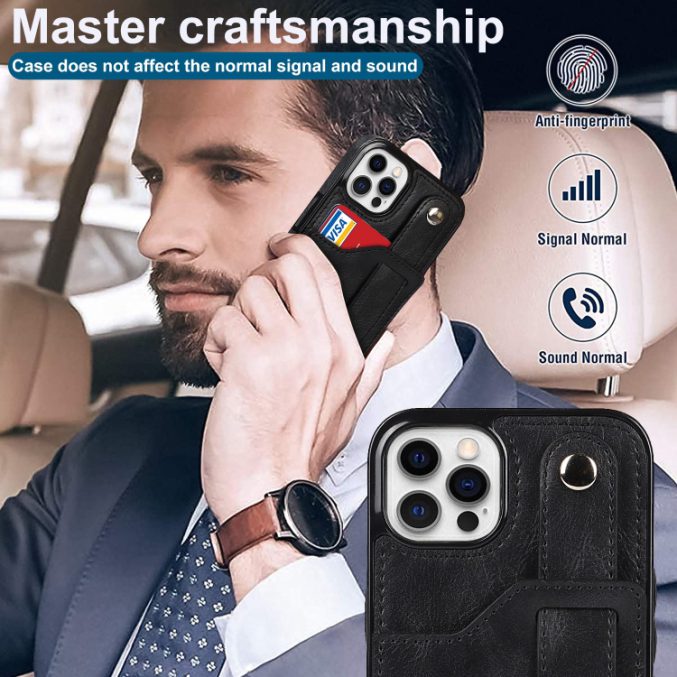 Deksel med kortspor og fingerstrap til iPhone 14 Pro - Bilde 28