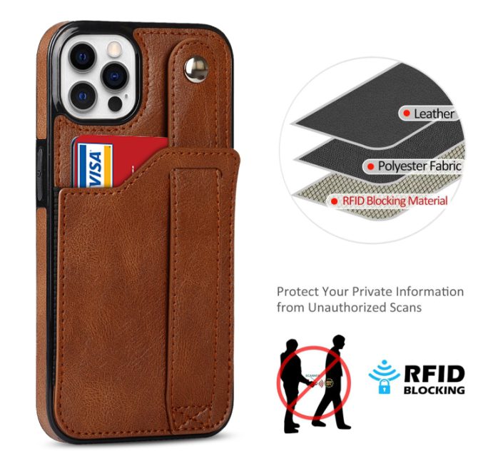 Deksel med kortspor og fingerstrap til iPhone 14 Pro - Bilde 6