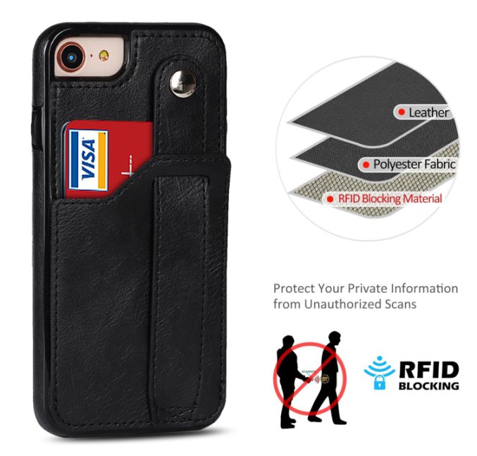 Deksel med kortspor og fingerstrap til iPhone 7 / 8 / SE 2 / SE 3 - Bilde 27
