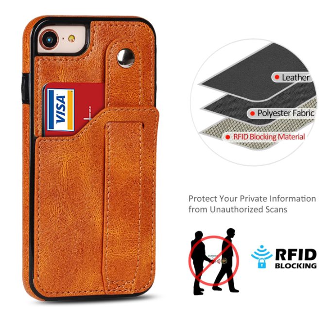 Deksel med kortspor og fingerstrap til iPhone 7 / 8 / SE 2 / SE 3 - Bilde 13