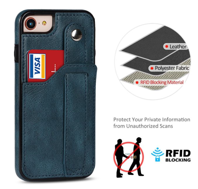 Deksel med kortspor og fingerstrap til iPhone 7 / 8 / SE 2 / SE 3 - Bilde 20