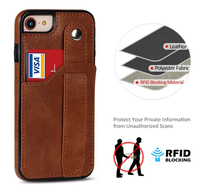 Deksel med kortspor og fingerstrap til iPhone 7 / 8 / SE 2 / SE 3 - Bilde 6