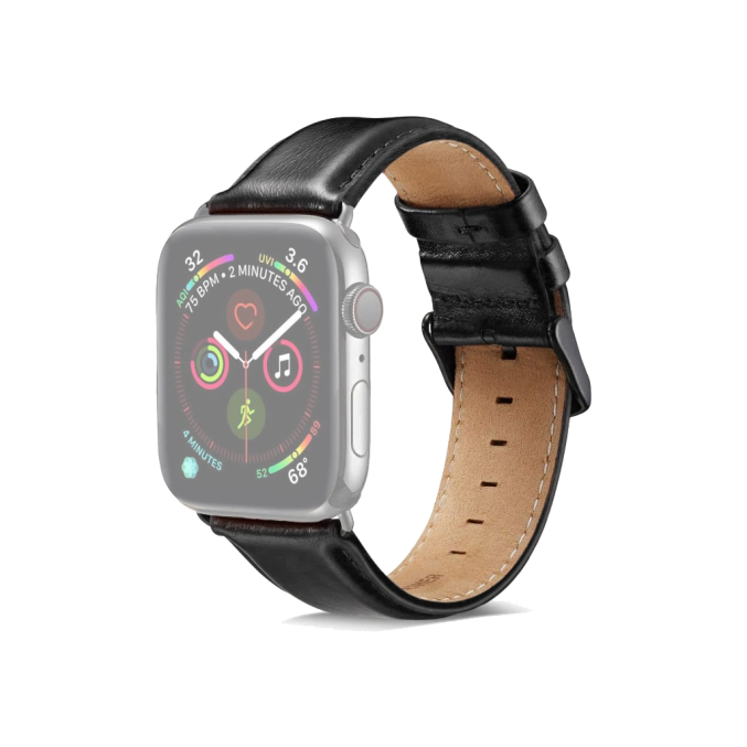 Klokkereim av lær med sort spenne til Apple Watch Ultra 49 / 45 / 44 mm