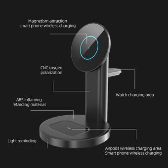 3 i 1 Bordlader for iPhone / AirPods / Apple Watch (S36)