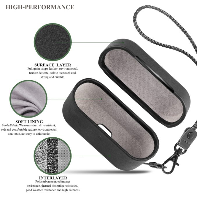 Splittet lær etui for AirPods 3